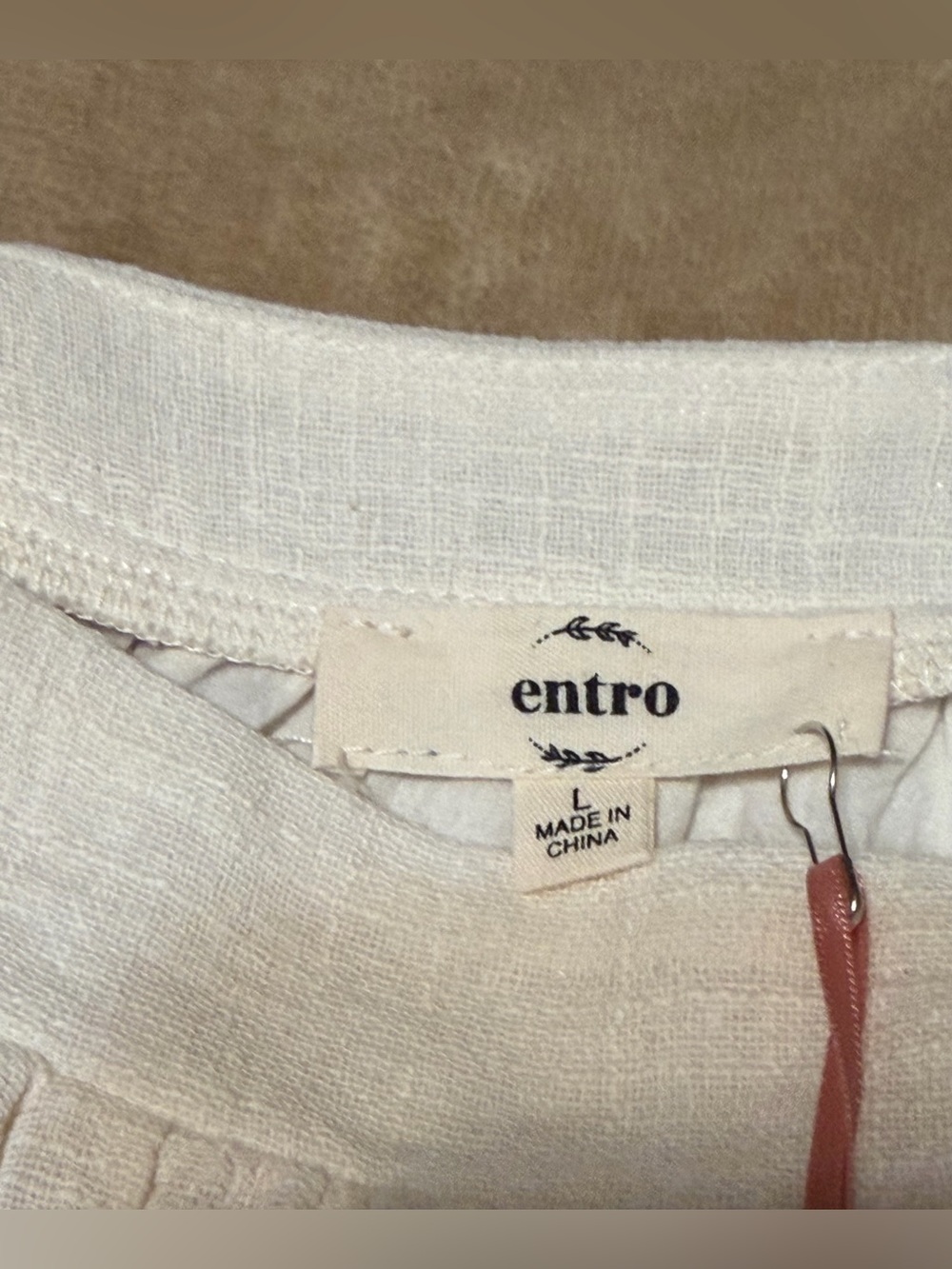 entro White Dress with Red Floral Embroidery - Picture 7 of 9